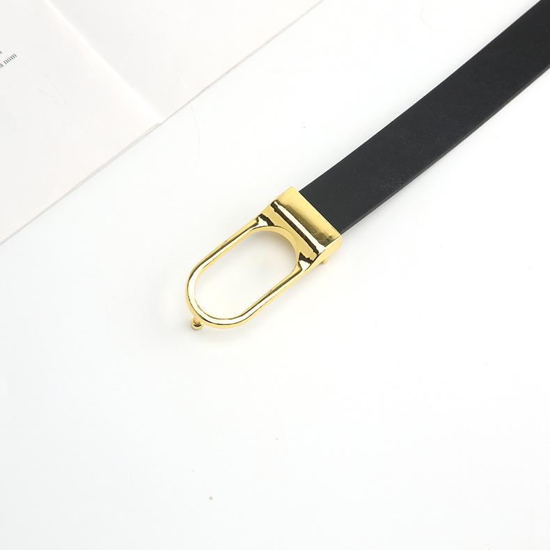 Retro Snap Button Thin Belt Personalized Button Head Simple Jeans Dress Decoration