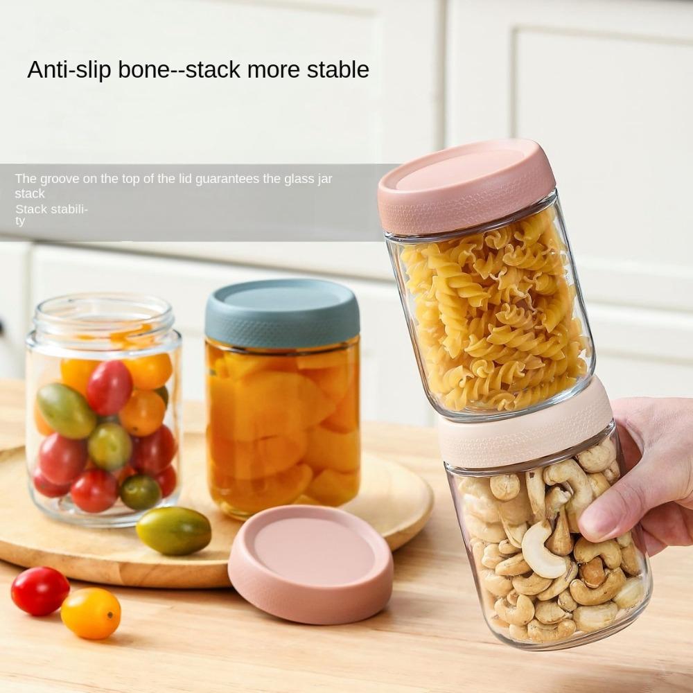480ml 16oz Food Prep Jars with Lids Food Containers New Yogurt Bowl  for Snack Spice Sugar