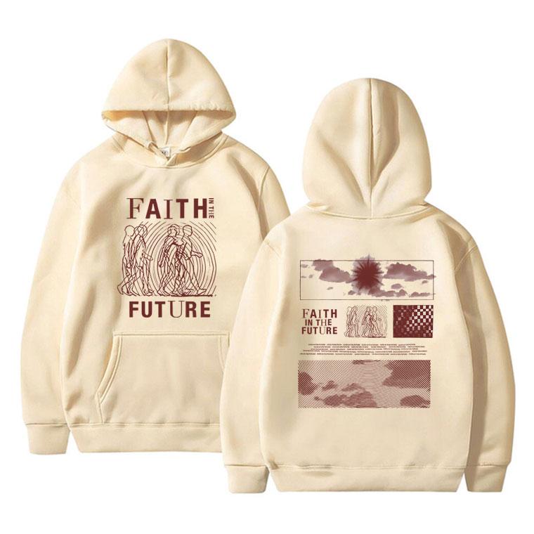 Faith In The Future Concert Print Hoodie Male Art Aesthetic Oversized Hooded Sweatshirt Men's Casual Vintage Pullover Hoodies