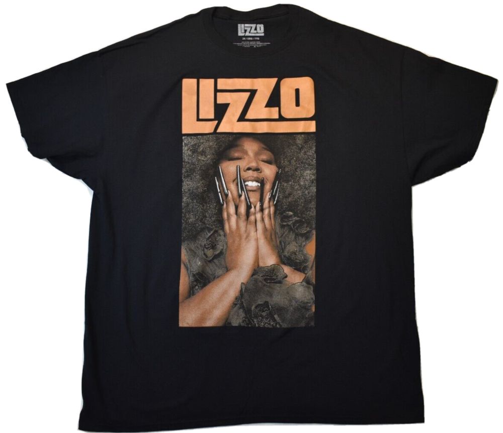 Unisex shirt Cotton Oversize Large Size Lizzo Mens Lizzo Photo Black Shirt 2XL