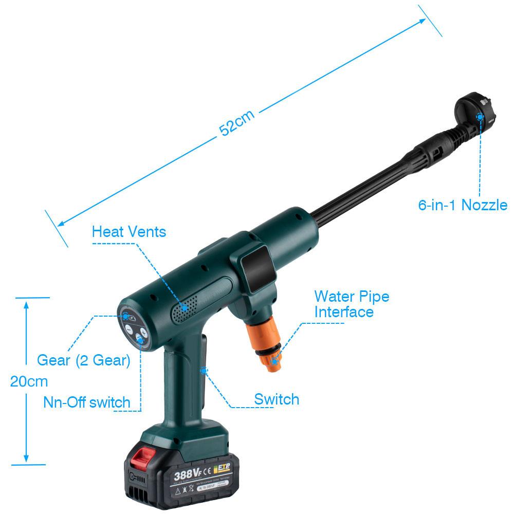 Idropulitrice Elettrica Senza Spazzole 3500W 200Bar 6 IN 1 Portatile Cordless Ricaricabile Auto Giardino Utensile Elettrico