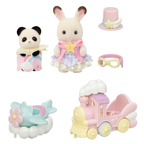 Sylvanian Families Amusement Park Vehicle Set - Train & Airplane - Ko-79 ST Mark Certified, Ages 3 and Up, Toy Dollhouse, Sylvanian Families, Epoch