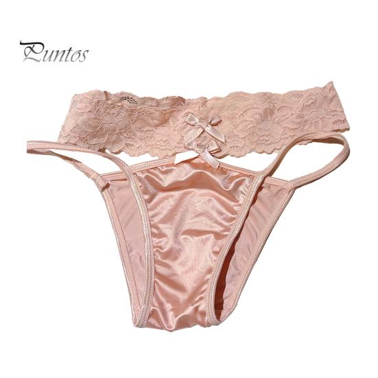 

Бесшовные атласные стринги для женщин, кружевное нижнее белье без застежек, сексуальные женские трусики-танга с заниженной талией и Т-образной спинкой розовый
