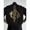 European Sizes Men'S Samurai Dragon and Sword Print T-Shirt | Casual Street Style