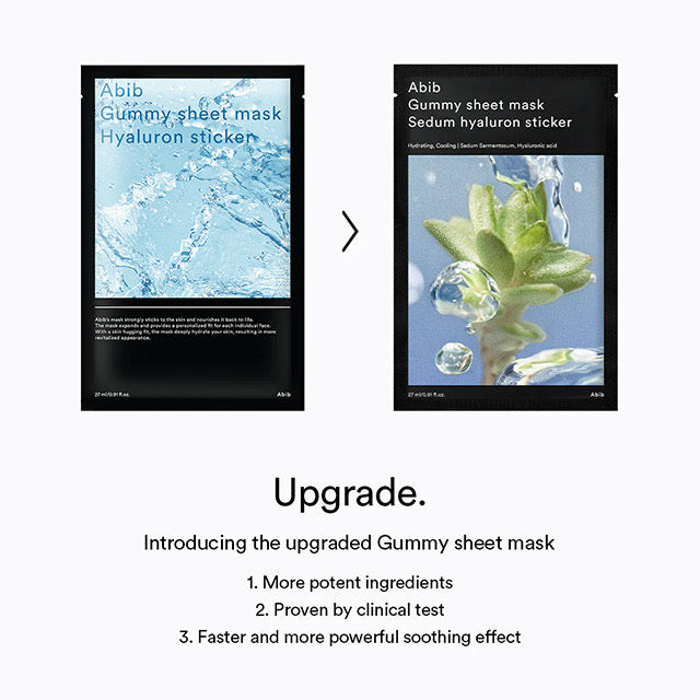 Gummy Sheet Mask Sedum hyaluron sticker 27ml x 10ea *NEW DESIGN