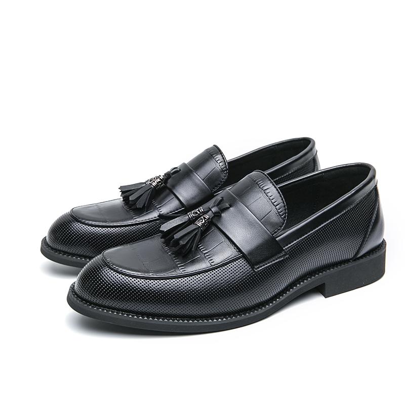 

Модная кожаная обувь для мужчин, из натуральной кожи, больших размеров, высококачественная дизайнерская формальная обувь, повседневная обувь, модная деловая 46 чёрный