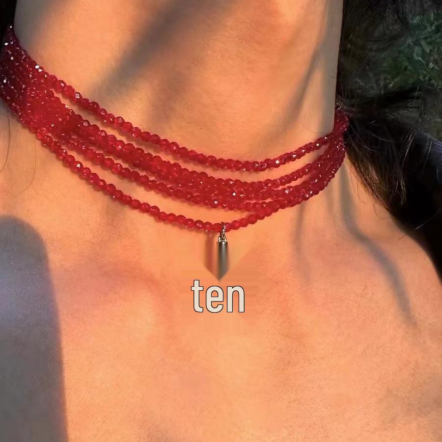 

Y2K Retro Cross Layered Beaded Clavicle Chain for Women & Men