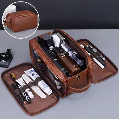 Trousse de toilette PU multi-poches pour femmes hommes essentiels de voyage trousse de maquillage étanche à suspendre sac organisateur de lavage cosmétique