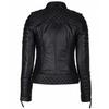 SKINOUTFIT Women's Biker Leather Jacket Genuine Black Lambskin Cafe Racer Motorcycle Outerwear