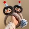 Neues Cartoon-Pinguin-Fisch-Stirnband Plüsch Breiter Rand Haarband Lustiges Stirnband Mädchen Haaraccessoires