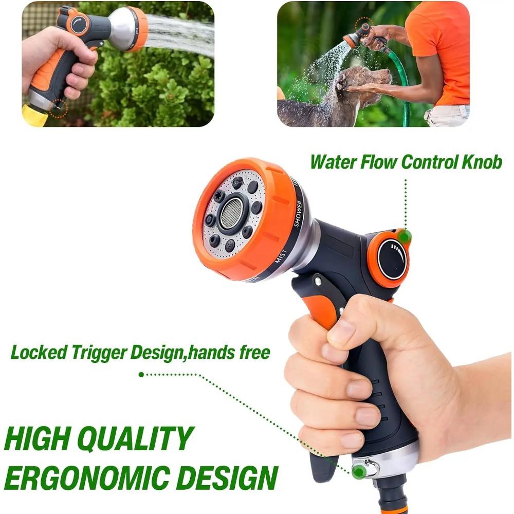 Garden Watering Gun 8 Modes High Pressure Sprayer Adjustable Irrigation Watering Nozzle for Plant Lawn Yard Watering Sprinkler