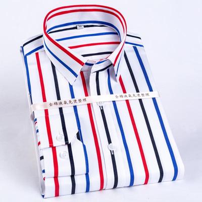 Gestreiftes Herren-Boutique-Business-Casual-Langarmhemd aus Baumwolle