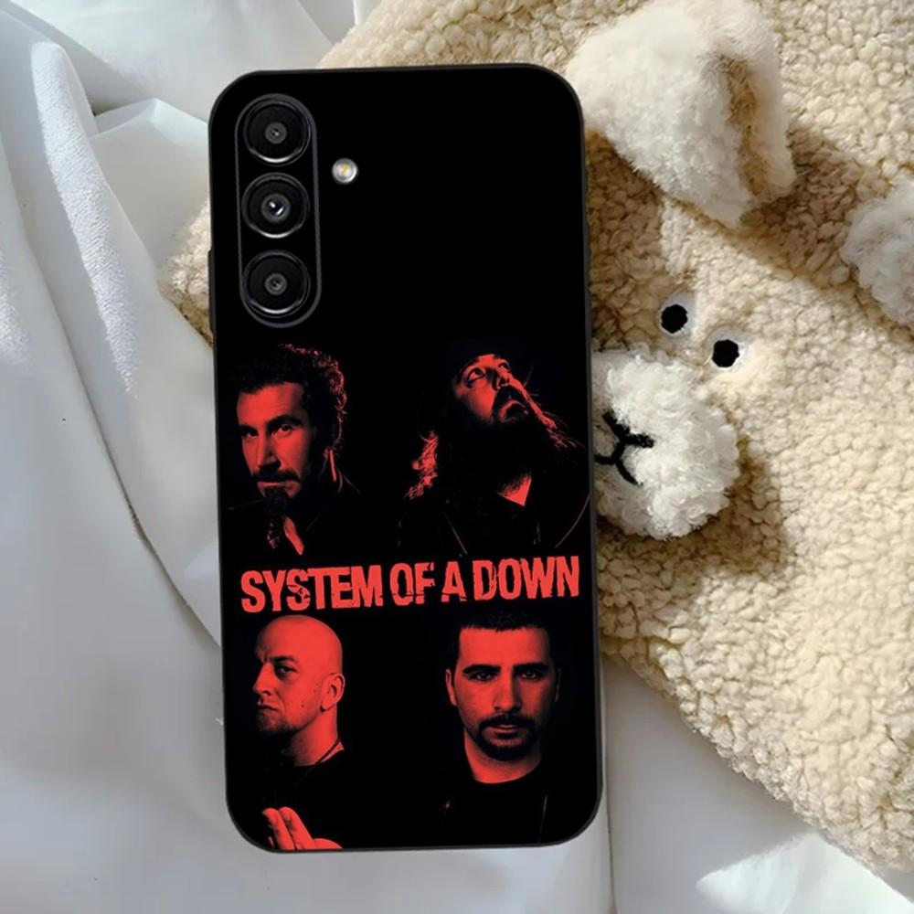 

S-System of a Down Rock Band Phone Case For Samsung S24,23,22,30,21,10,9,Ultra,Plus,Lite,FE,5G Black Soft Case Samsung S10e