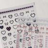 Love Heart Bowknot Nail Decals Pink White Black Lace Bow Nail Decorations  Lady