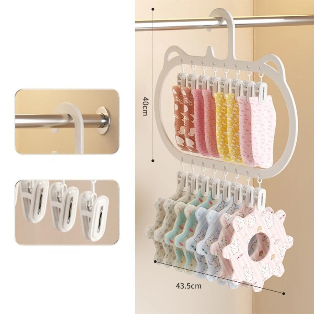 Multi-clip Sock Drying Rack Space-saving Removable Socks Underwear Storage Rack Multi-functional Wardrobe Storage