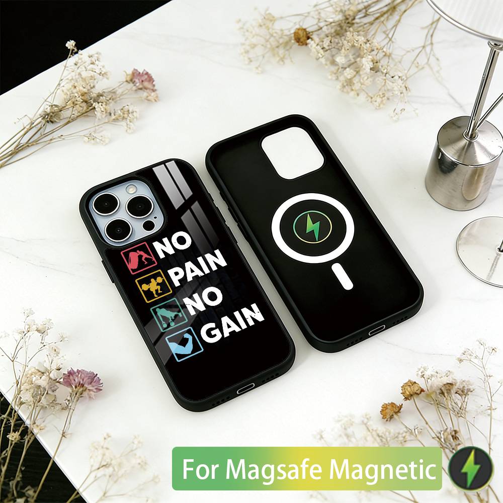 Bodybuilding Gym Fitness Phone Case For iPhone17,16,15,14,13,12,11 Plus,Pro Magnetic with Magsafe Wireless Charging