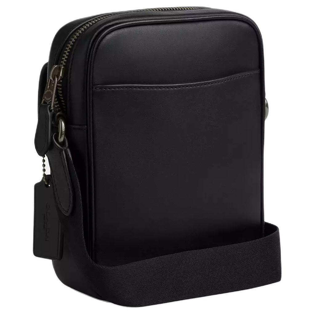 Coach Turnlock 15 Logo Print Smooth Calfskin Mini Shoulder Crossbody Bag Men bags Charcoal Black CAJ30-QBMI5