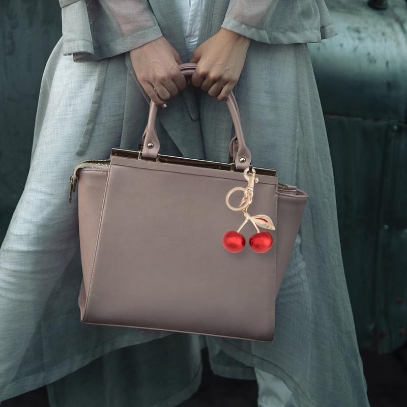 Delicate Cherry Pendant Statement Pendant Bag Pendant Key Ornament Alloy Texture Great for Dating and Social Event