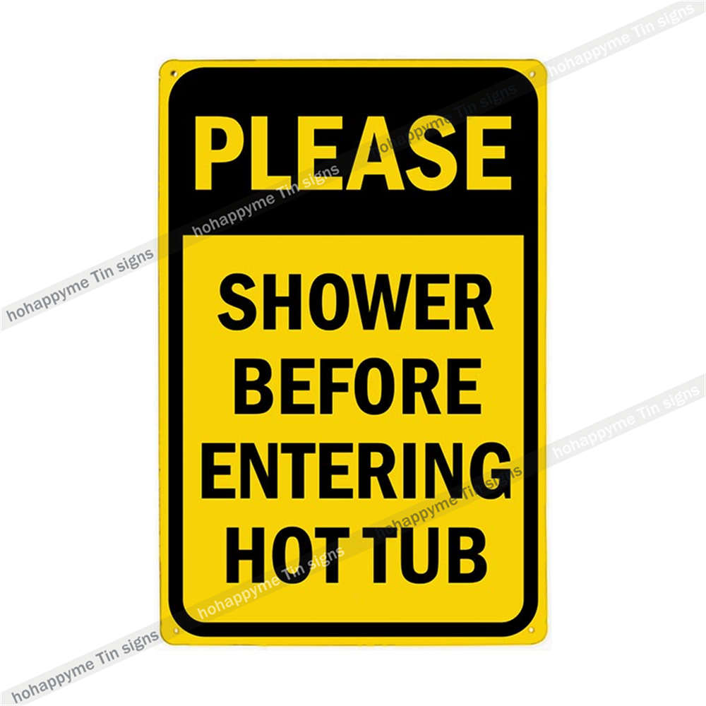 Funny Hot Tub Welcome Metal Sign (20x30cm) | Vintage | Beach/Bathroom/Bar Decor