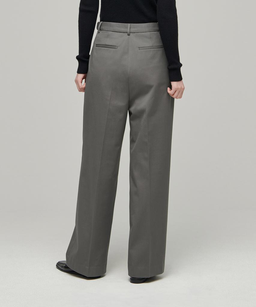 MUSINSA STANDARD WOMAN Women'S Heavyweight Fleece-Lined High-Waisted Wide Hidden Elastic Waist Slacks [Warm Gray]