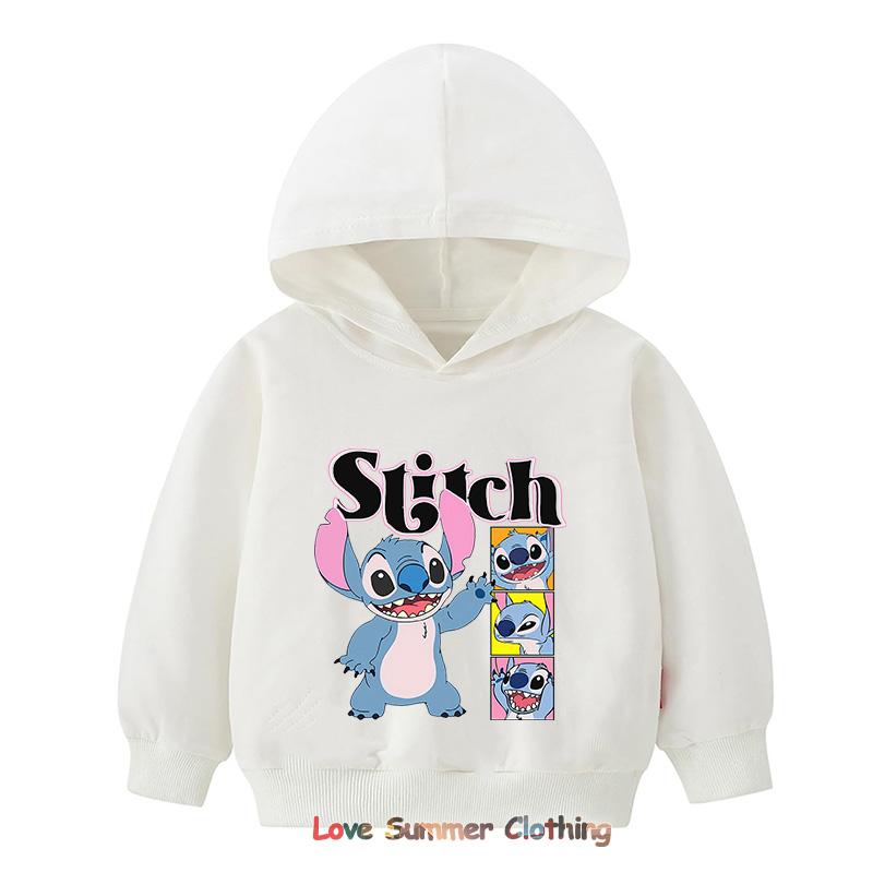 Stitch Hoodie for Kids HD Print Boys Girls Pullover Brother Sister Matching Hoodies Polyester  Casual Girls Sweatshirt Fall Age 4-14
