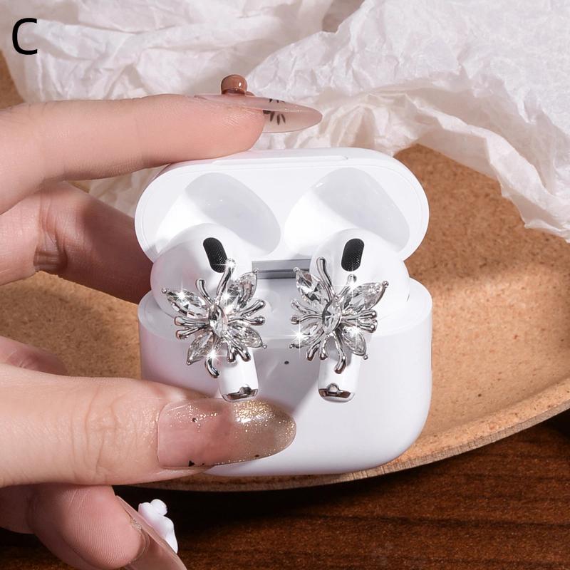 1 Pairs   Ear Clips For Earphone Star Butterfly Shape Decorative Headphone Clip For Wireless Headphones