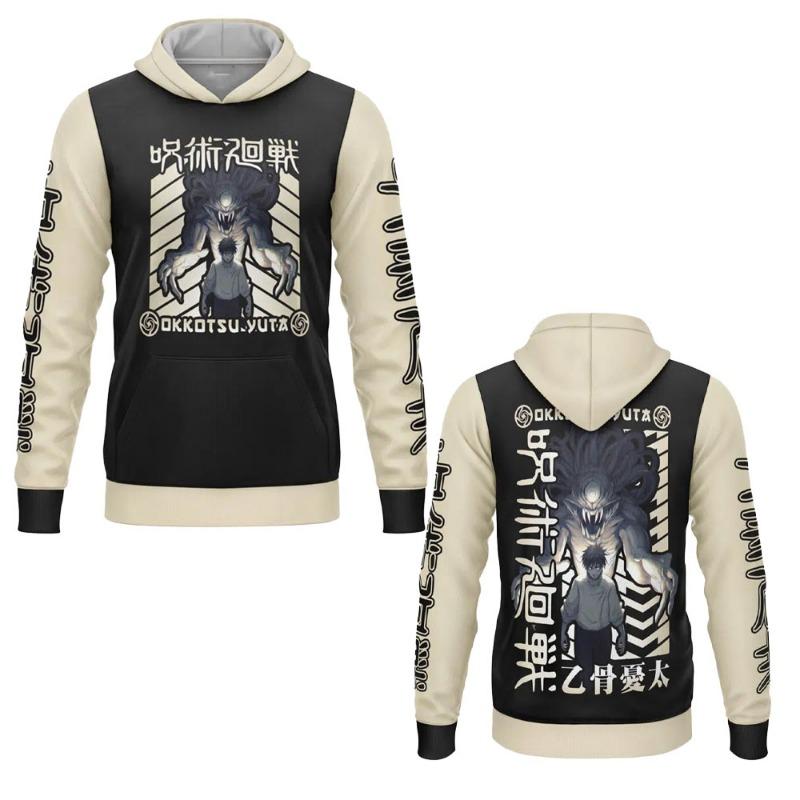 Jujutsu Kaisen Satoru Gojo Hoodie 3D All-Over Print Plum Blossom Pattern Men Pullover Hooded Sweatshirt Anime Streetwear Tops