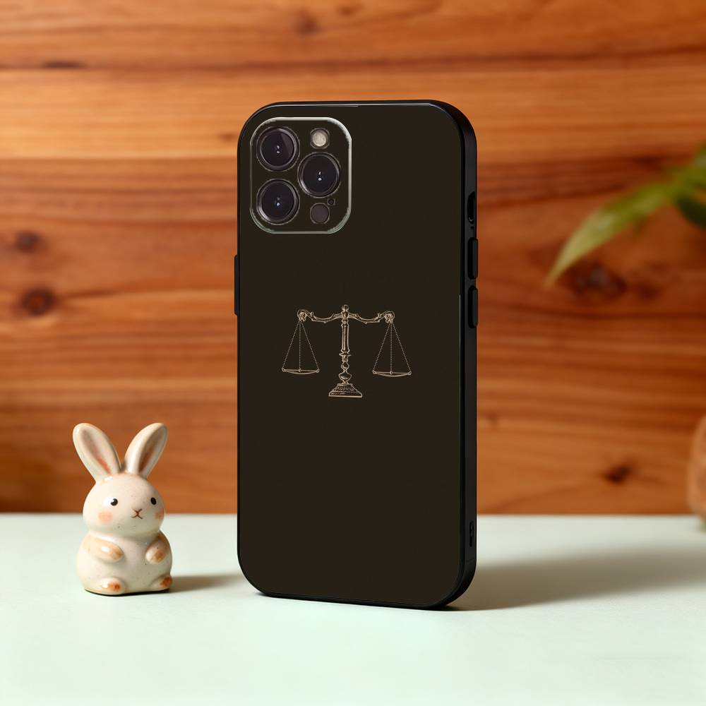 L-Law L-Lawyer J-Judge J-Justice Phone Case For iPhone17,16,15,14,13,12Plus,Pro Max,XS,5G Soft Silicone Black Cover
