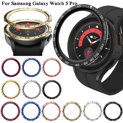 Metalowy pierścień ramki stylizującej etui do Galaxy Watch 5 PRO 45 mm Smartwatch etui sportowe samoprzylepne etui zderzak pierścień