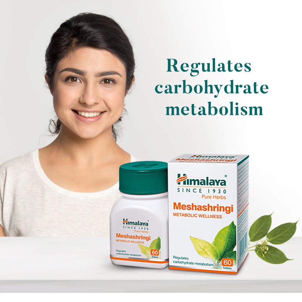 Himalaya Wellness Pure Herbs Meshashringi Metabolic Wellness 60 Tablets Natural Sugar Support
