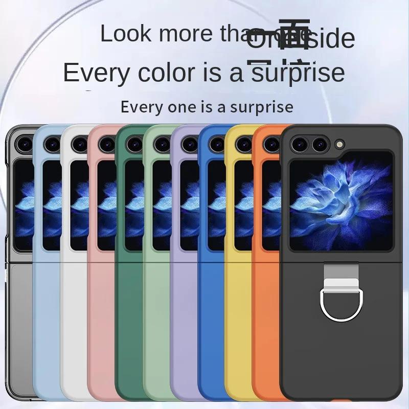 Hard Shell Plastic Ring Phone Case for Samsung Galaxy Z Flip 7FE 6 5 4 3 Flip6 Flip5 Flip4 Flip7 5G Protective Shockproof Cover