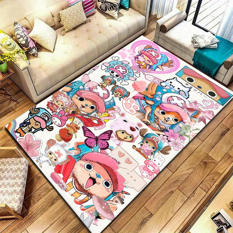 Tony Tony Chopper Teppich für Wohnzimmer Schlafzimmer Zuhause Sofadekoration, rutschfeste Spielmatte für Kinder