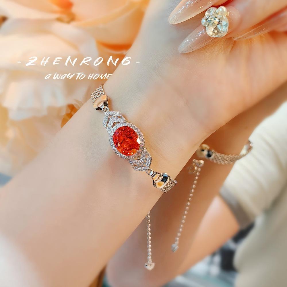 French Fashion High Carbon Diamond Bracelet Stylish Multicolor Nest Cut Zircon Retro Unique Charm Jewelry