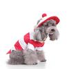 Striped holiday thickened pet supplies kitten puppy outing dog walking dress up winter heattech dog clothes