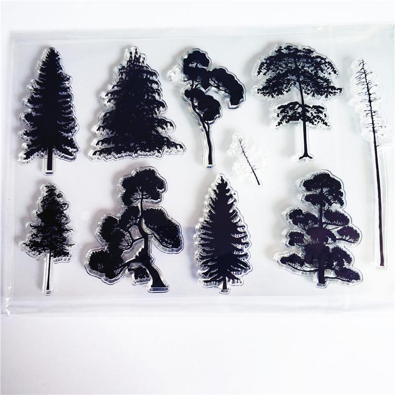 Tree Seedlings Transparent Clear Stamps Silicone Seals Roller Stamp for DIY Scrapbooking Photo Album