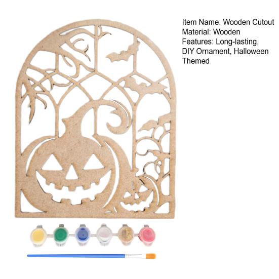 Halloween Dřevěný Výřez Nedokončené Dřevěné Řemesla k Malování Duch Dýně