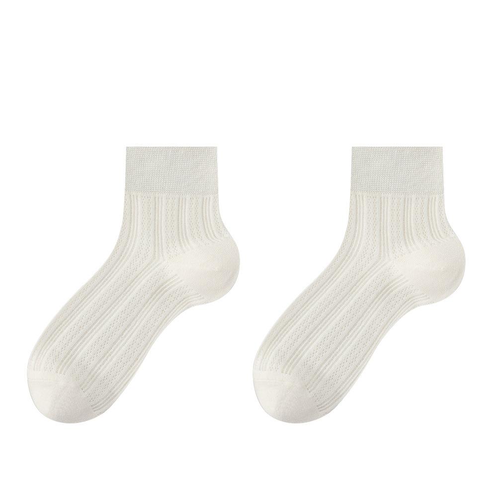 Summer Thin Breathable Mulberry Silk Short Socks for Women, Solid Color, Versatile, Sweat-absorbing Mesh, Boneless Women's Pure Cotton Socks
