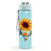 1PC Yellow Sunflower Art Print 750ml Color Plastic Sports Water Bottle Leakproof Flip Straw Lid Suitable for Sports Office Home Use