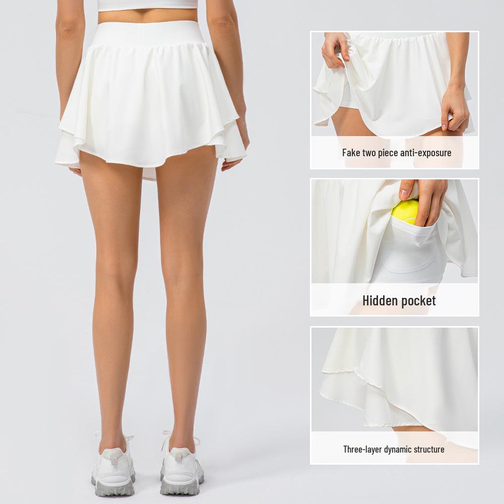 Women's Nude Feeling Yoga Tennis Skirt - Anti-Exposure, Breathable, Fitness & Dance Skirt for Running.