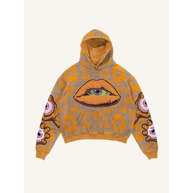 2025 new American retro skull skeleton series 3D digital printing trend hoodie sweater