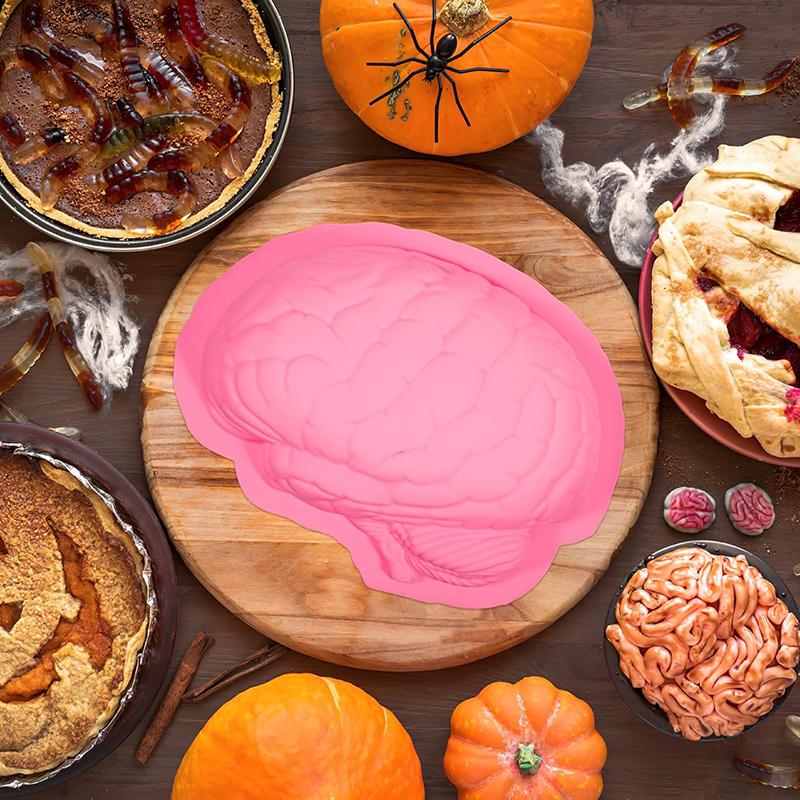 Halloween Brain Silicone Mold For Baking Dessert Cake Pan Chocolate Jello Kitchen Gadgets Accessories Moldes Para Hornear Tools