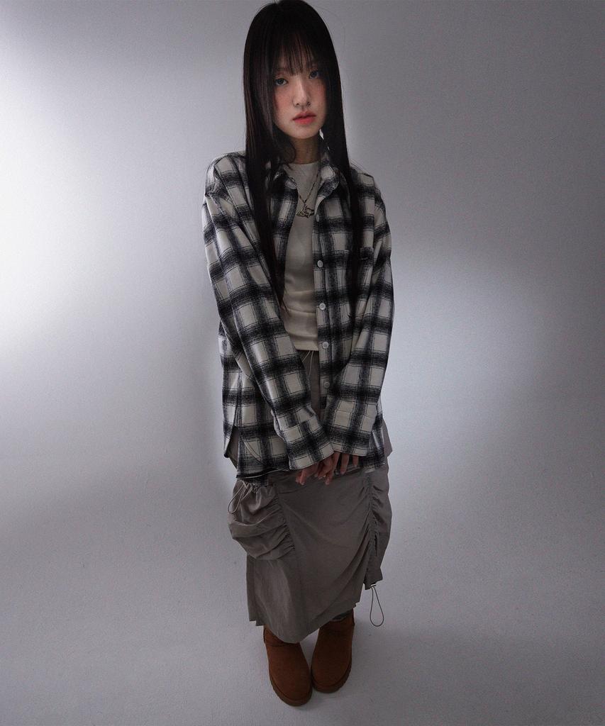 Plasma Sphere Push Skirt In Grey (Shirred Cargo Skirt)