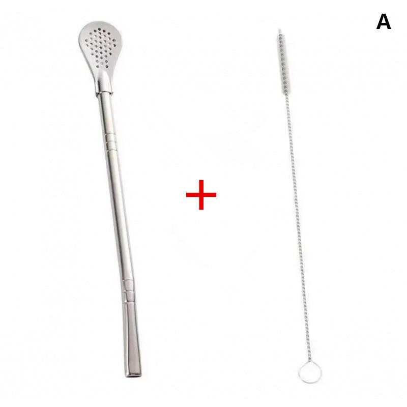 2/4/6Pcs Detachable Bombilla Filter Straw Stainless Steel Reusable Yerba Mate Tea Spoon Straw Bar Accessories