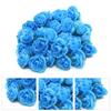 50 STÜCKE Simulation Rosenkopf Dekorativ Wiederverwendbar Seide Künstliche Rose Blume für Hochzeitsfeier Blau