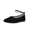 New Black Velvet Ballet Flats Women Mary Jane Flats Shoes Leopard Print Round Toe Flat Shoes for Women Size 36-43