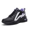 Ganzschwarze Leder-Sportschuhe für Damen: Wasserdichte, dicke Sohle, bequem, rutschfeste KFC Küchenarbeitschuhe für Frühling und Herbst.