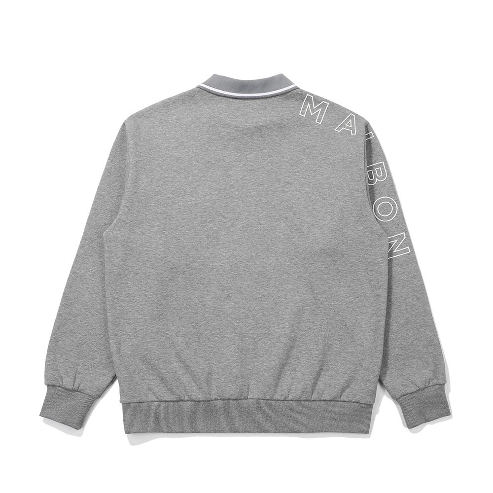 MALBON GOLF Malbon Script Fleece-Lined Sweatshirt Melange Gray (Man)