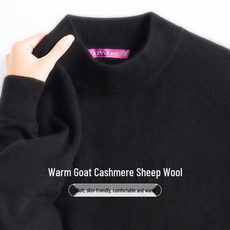 FAPAI Men's Round Neck Cashmere Blend Sweater