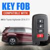 Car Key Fob Replacement Smart Remote Key for Toyota Highlander 2014 2015 2016 2017 2018  4 Buttons (FCC ID:HYQ14FBA P/N: 281451-2110 1551A-14FBA