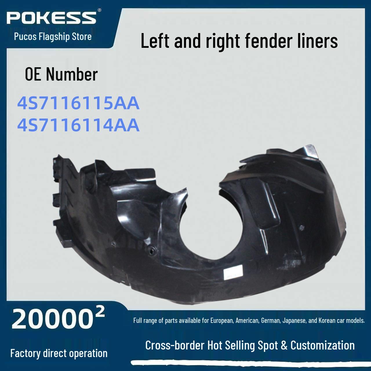

Auto Parts for Ford Mondeo: Front Fender Liners, Left & Right (4s7116115aa, 4s7116114aa) Fender Liner Left